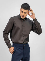 Men Classic Dark Brown Formal Shirt