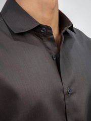 Men Classic Dark Brown Formal Shirt