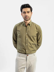 Men Olive Green Formal Shirt