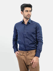 Men Navy Blue Formal Shirt