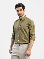 Men Olive Green Formal Shirt