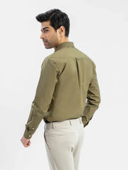 Men Olive Green Formal Shirt