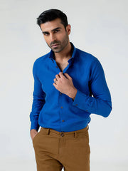 Men Royal Blue Formal Shirt