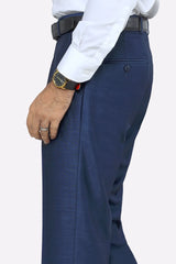 Men Royal Blue Slim Fit Trouser