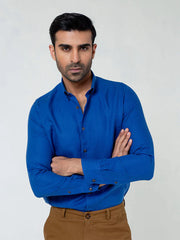 Men Royal Blue Formal Shirt