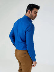 Men Royal Blue Formal Shirt