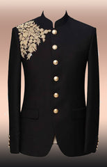 Embellished Prince Coat |  Imported Soft Raw Silk